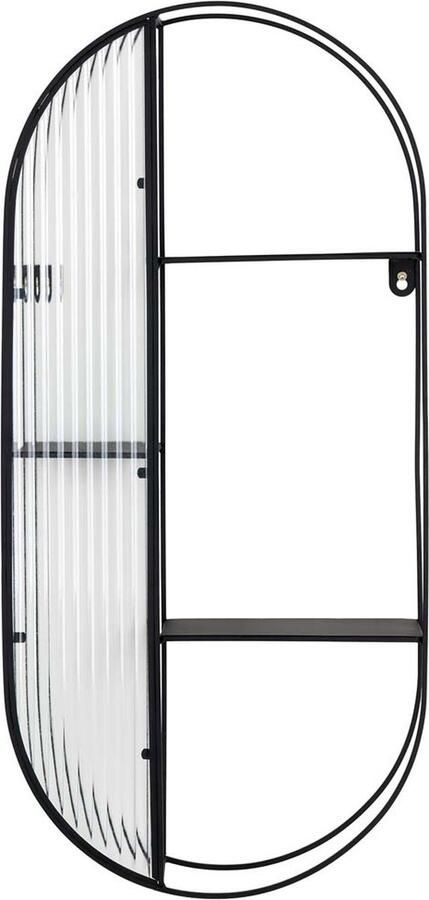 Housenordic Newcastle Zwart Staal Glas Legplank 3 Planken 32x11x68 cm - Foto 2