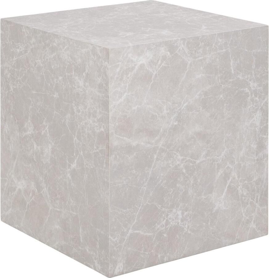 House Nordic Prague Beige Bijzettafel Marmerlook 40 x 40 cm
