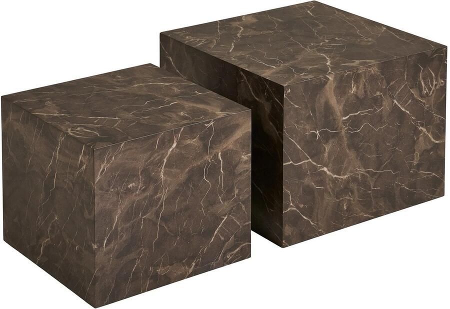 House Nordic Prague Bruin Salontafel Set Marmerlook