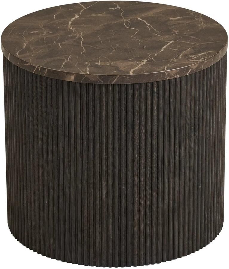 House Nordic Rota Ronde Bijzettafel Donkerbruin