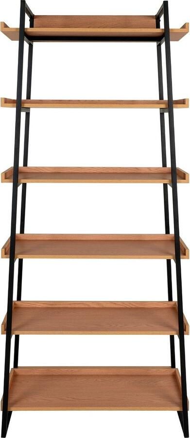 House Nordic Sakai Book Case Book Case ash veneer black steel frame 6 shelves 80x35x185 cm