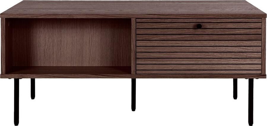 House Nordic Salontafel Kyoto 2 Lades Eikenfineer Smoked 50x100x45cm