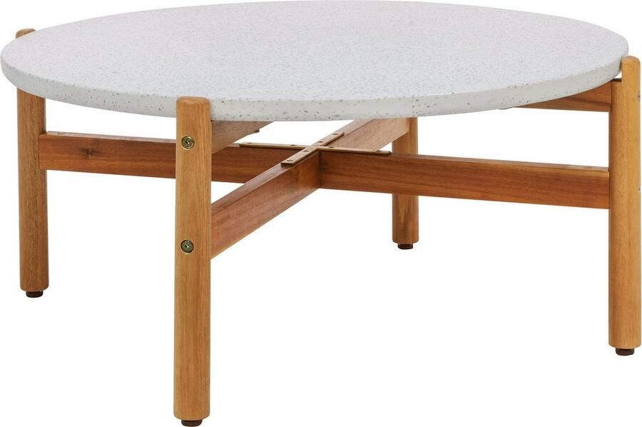 House Nordic Salontafel Naturel Wit Acaciahout & Steen 84 5x84 5x38 5 cm Salontafel Terracina