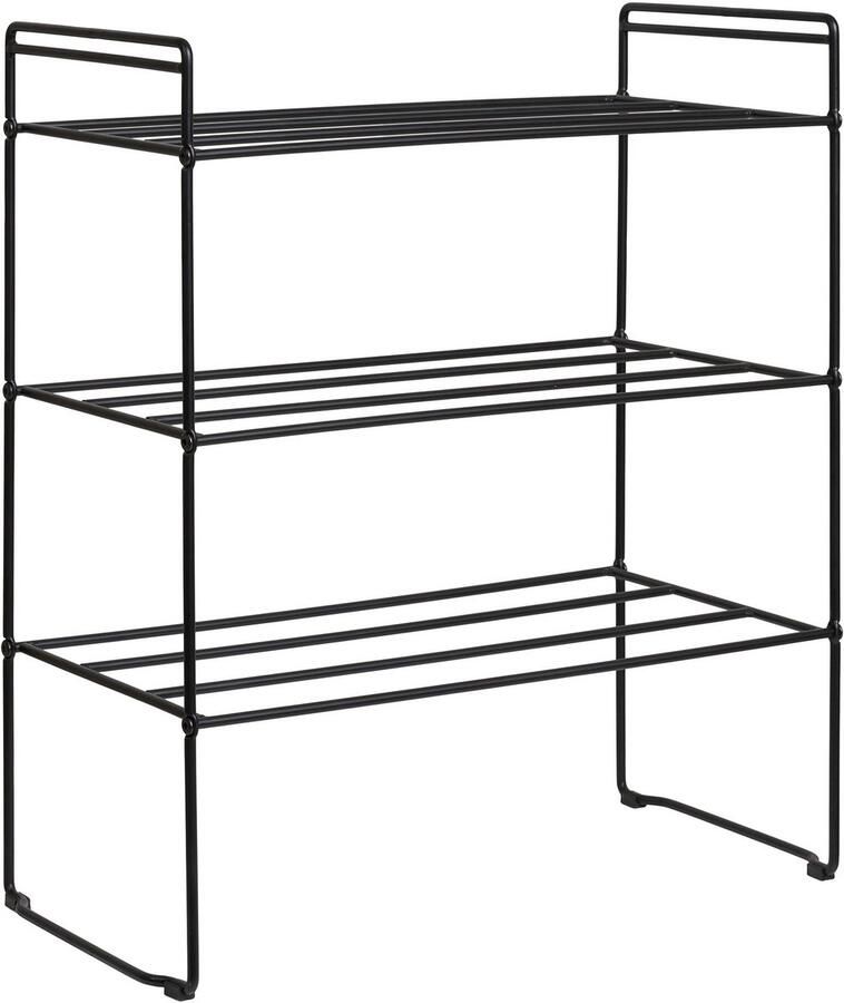 House Nordic Schoenenrek – 3 Planken Zwart Metaal Scandinavisch