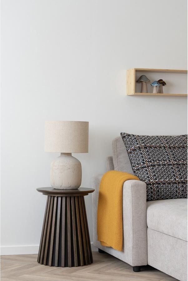 Giga Meubel House Nordic Sidetable Bruin Eikenfineer Ø40x50cm Osaka