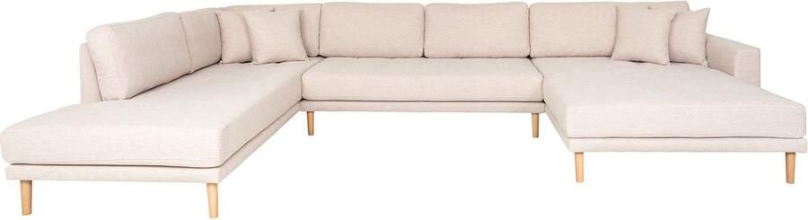 House Nordic U-Bank Stof Zand Zithoogte 41cm Open Einde Rechts Lido