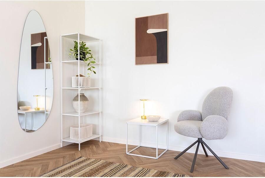 House Nordic Vita Witte Bijzettafel Vierkant