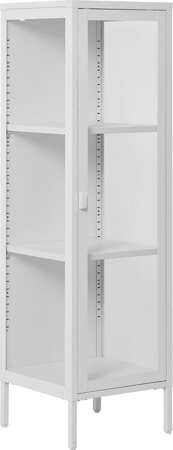 Giga Meubel House Nordic Vitrinekast Wit Metaal 1 Deur 40x35x140cm Brisbane