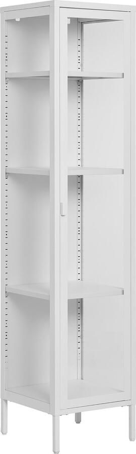 Giga Meubel House Nordic Vitrinekast Wit Metaal 1 Deur 40x35x180cm Brisbane
