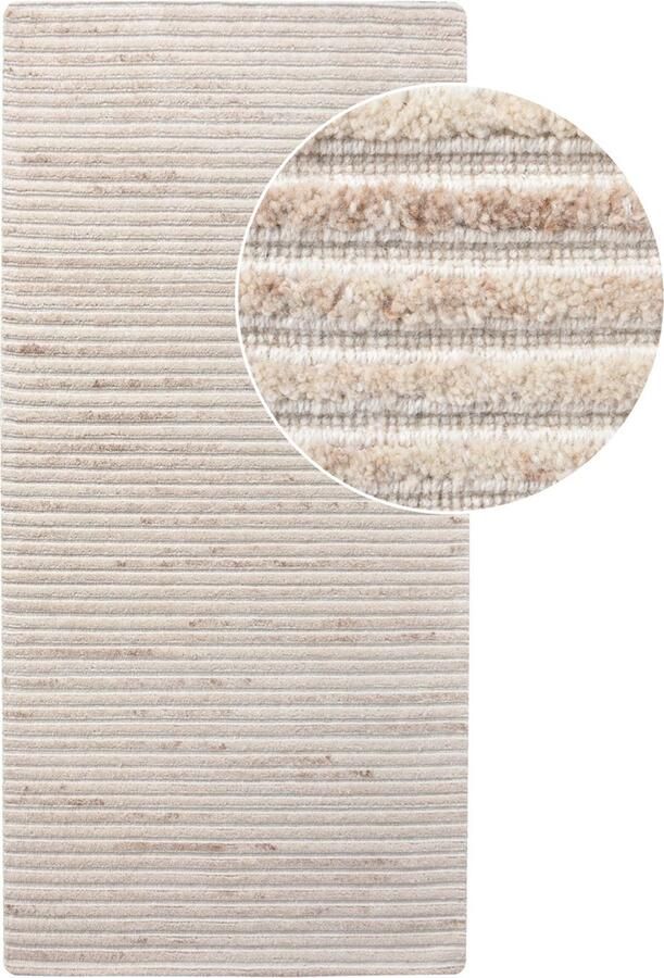 House Nordic Vloerkleed Mango 180x80x1cm Ivoor Wol