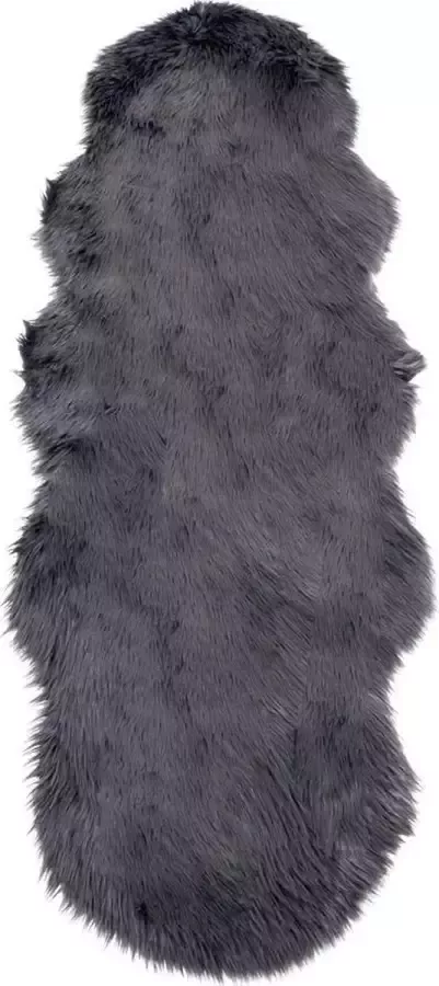 House Nordic Lamsvacht Kunstleer Kleed Kunstleder kleed in grijs 60x180 cm - Foto 3