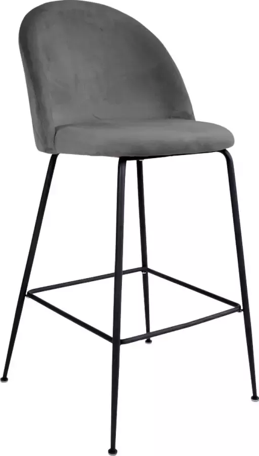 House Nordic Lausanne Bar Chair Bar chair in grey velvet with black legs HN1213 - Foto 3