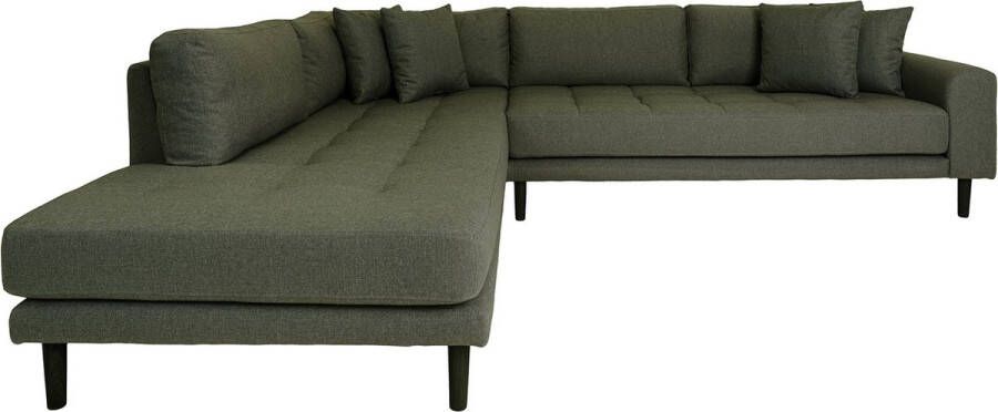 Hioshop Lido bank hoekbank links gericht 4 kussens groen. - Foto 2