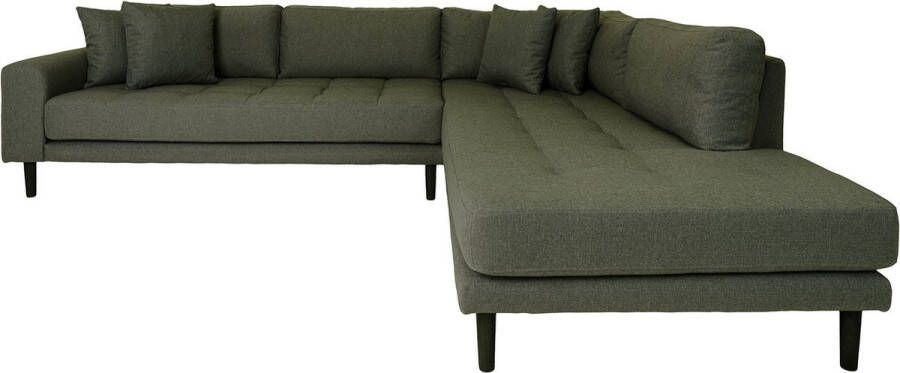 Hioshop Lido bank hoekbank rechts gericht 4 kussens groen. - Foto 2