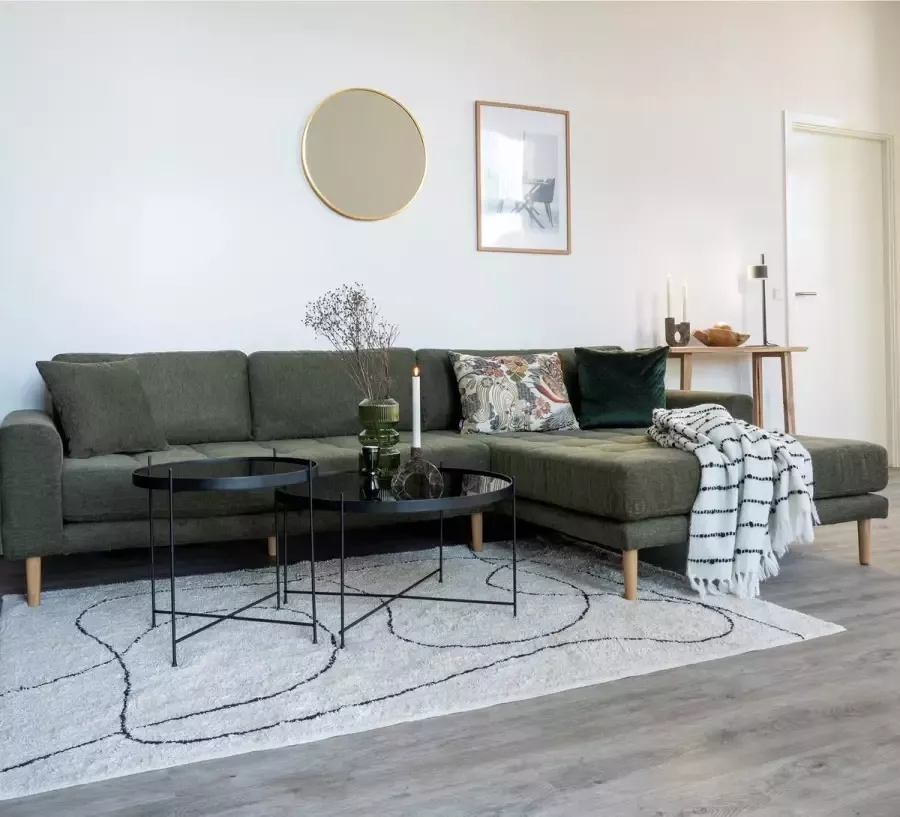 Workliving House Nordic Lido hoekbank met chaise longue rechts gericht 4 kussens groen - Foto 2
