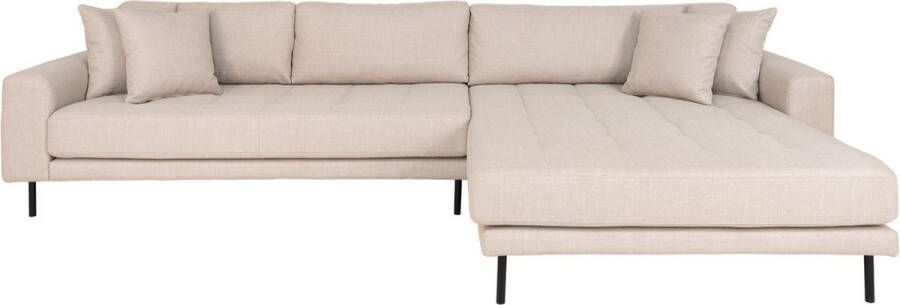House Nordic Lounge Bank Rechts Beige Staal Polyester Dennenhout 170-92x290x76cm Lounge Bank Lido Rechts