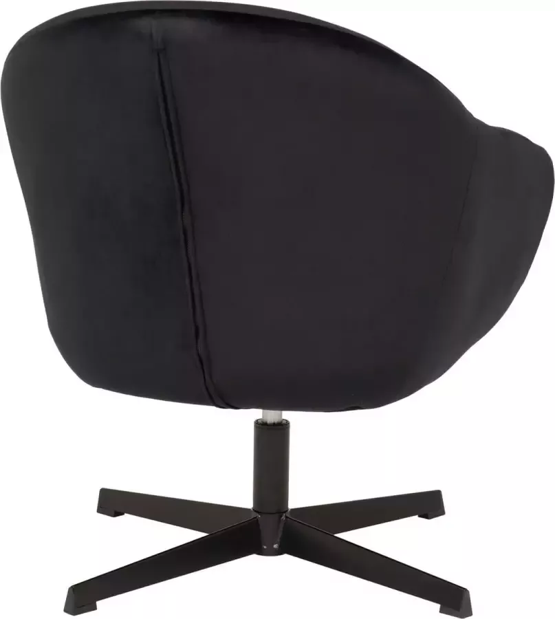 Hioshop Sydney fauteuil met draaivoet zwart velours zwart. - Foto 2