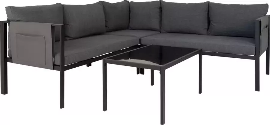 House Nordic Cannes tuinmeubelset incl. kussens en tafel met glasplaat