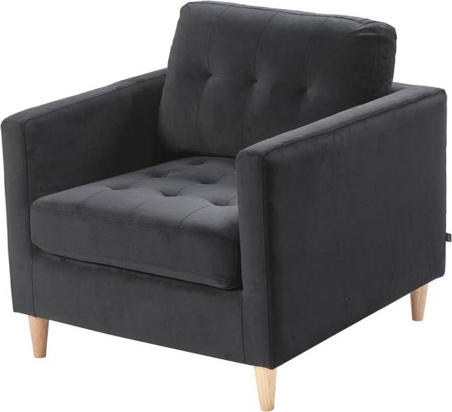 House Nordic Marino fauteuil velours zwart