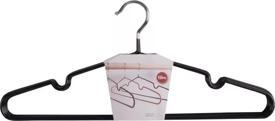 House Nordic EMOB Set van 10 kleerhangers Quincy Metaal Kledinghangers Zwart Metaal Kledinghangers Op voorraad - Foto 2