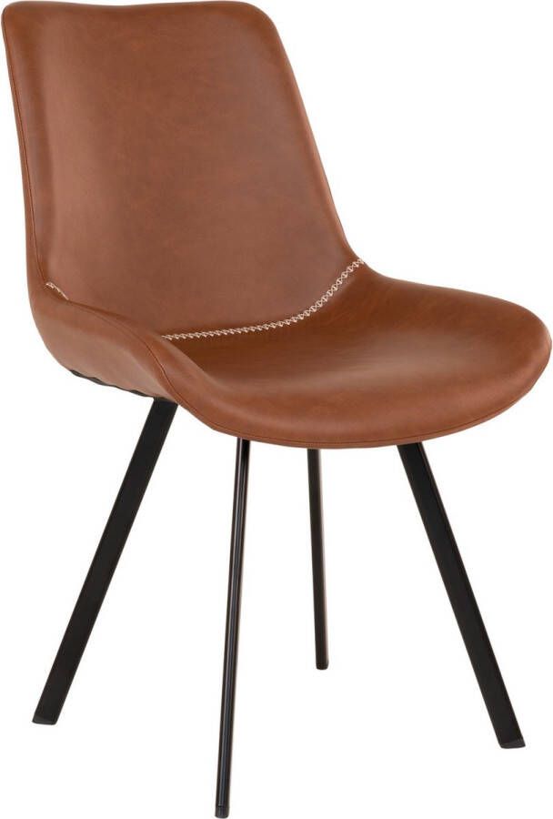 House Nordic Memphis Dining Chair in brown PU with black legs HN1226 - Foto 1