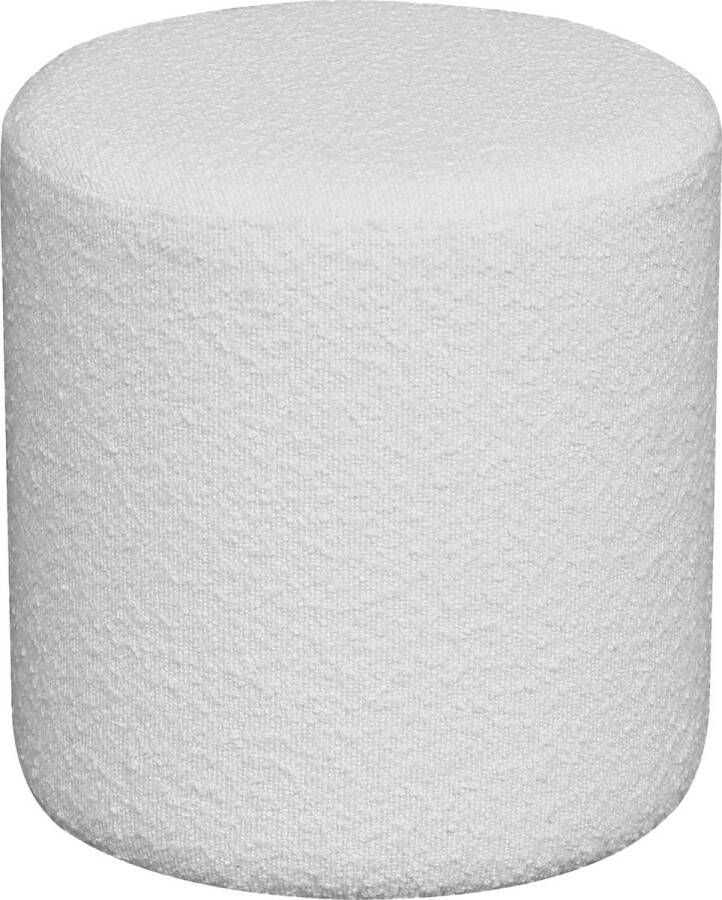 House Nordic Pouf Boucle Teddy stof Wit Rond 34x36cm - Foto 1