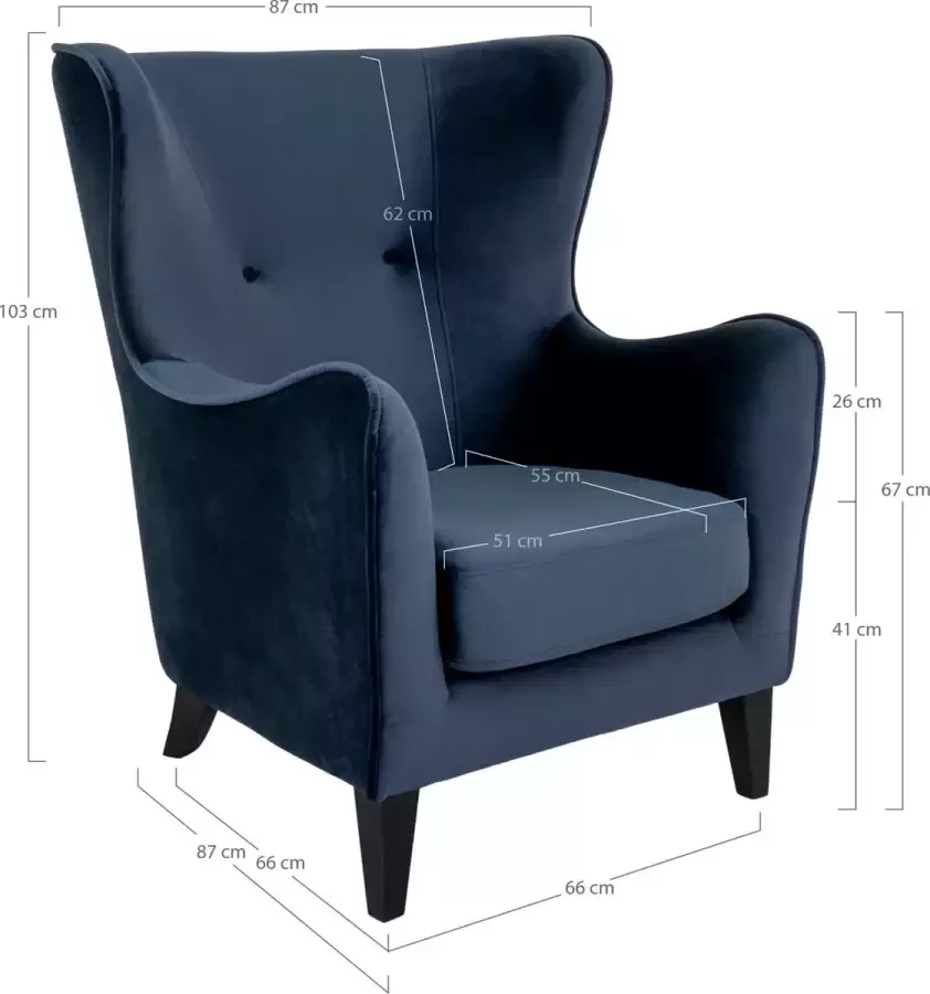 House Nordic Fauteuil Campo Donkerblauw Zwart - Foto 2