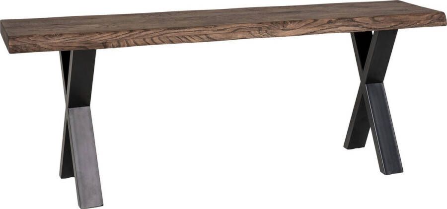 House Nordic Toulon Bench Bank in gerookte olie-eik met golvende rand 120x32 cm