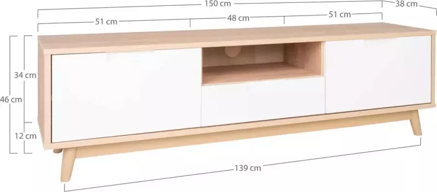House Nordic Tv-Meubel Copenhagen Naturel - Foto 3