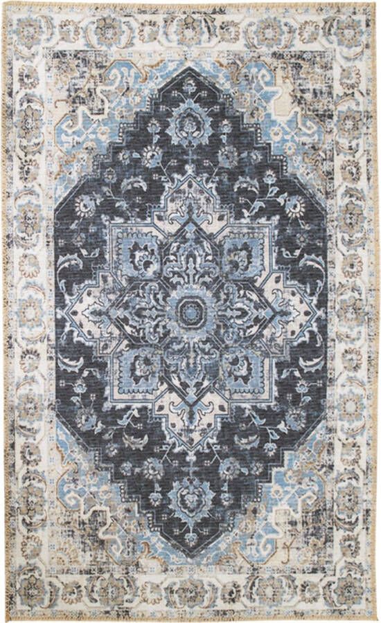 House Nordic Vloerkleed Havana Blauw200x300cm