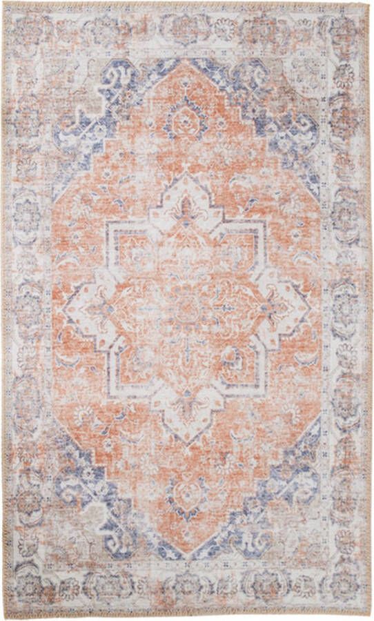 House Nordic Vloerkleed Havana Oranje Blauw 160x230cm