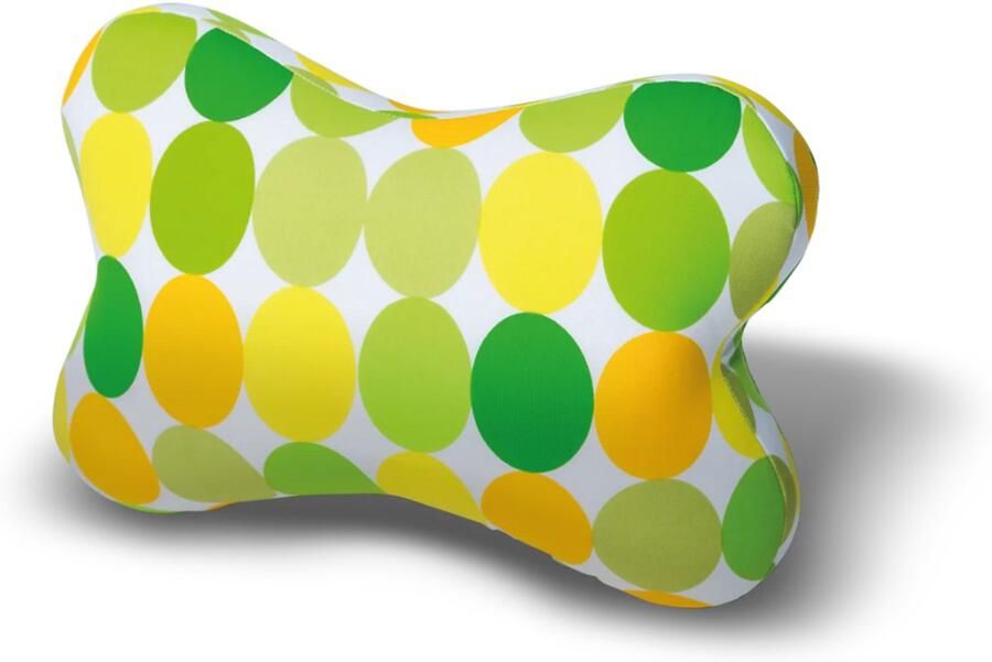 House of Healthbrands Kuschelmaxx kussen Sierkussen gevlinderd 22 x 33 cm punkte gelb-design Stevig en zacht Mooie print Gevuld met microgranulaat Vormvast & Wasbaar Ideaal voor op de bank bed auto of op reis Inclusief Wasnet