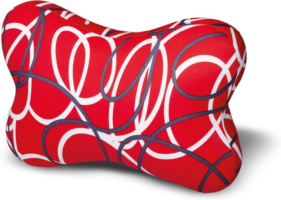 House of Healthbrands Kuschelmaxx kussen Sierkussen gevlinderd 22 x 33 cm rood gelijnd-design Stevig en zacht Mooie print Gevuld met microgranulaat Vormvast & Wasbaar Ideaal voor op de bank bed auto of op reis Inclusief Wasnet