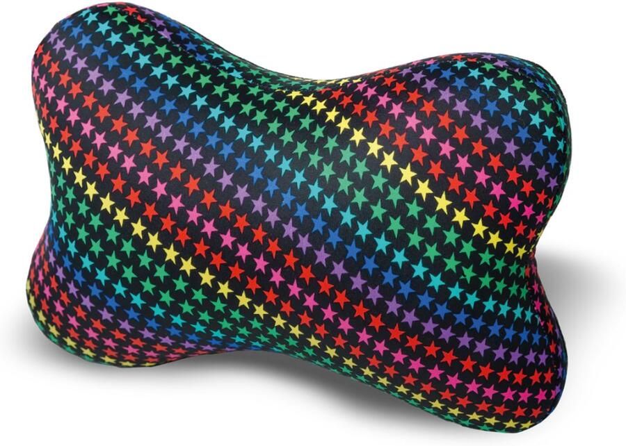 House of Healthbrands Kuschelmaxx kussen Sierkussen gevlinderd 22 x 33 cm sterren-design Stevig en zacht Mooie print Gevuld met microgranulaat Vormvast & Wasbaar Ideaal voor op de bank bed auto of op reis Inclusief Wasnet