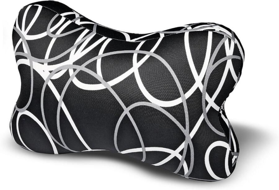 House of Healthbrands Kuschelmaxx kussen Sierkussen gevlinderd 22 x 33 cm zwart gelijnd-design Stevig en zacht Mooie print Gevuld met microgranulaat Vormvast & Wasbaar Ideaal voor op de bank bed auto of op reis Inclusief Wasnet