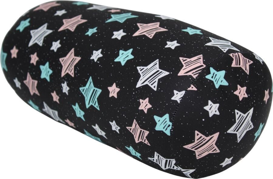 House of Healthbrands Kuschelmaxx Rolkussen Sierkussen Rond Cilinder 17 x 33 cm Heelal-design Stevig en zacht Mooie print Gevuld met microgranulaat Vormvast & Wasbaar Ideaal voor op de bank bed auto of op reis Inclusief Wasnet