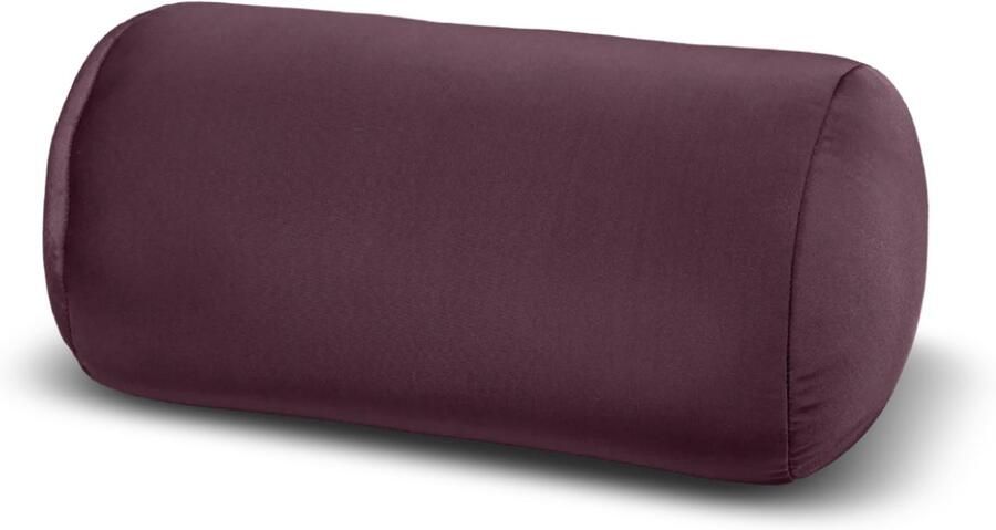 House of Healthbrands Kuschelmaxx Rolkussen Sierkussen Rond Cilinder 17 x 33 cm uni donker rood-design Stevig en zacht Mooie print Gevuld met microgranulaat Vormvast & Wasbaar Ideaal voor op de bank bed auto of op reis Inclusief Wasnet