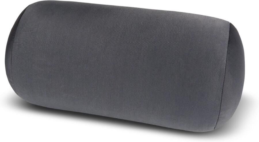 House of Healthbrands Kuschelmaxx Rolkussen Sierkussen Rond Cilinder 17 x 33 cm uni donker grijs-design Stevig en zacht Mooie print Gevuld met microgranulaat Vormvast & Wasbaar Ideaal voor op de bank bed auto of op reis Inclusief Wasnet