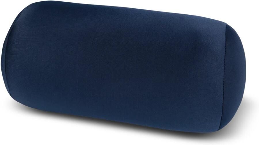 House of Healthbrands Kuschelmaxx Rolkussen Sierkussen Rond Cilinder 17 x 33 cm uni donker blauw-design Stevig en zacht Mooie print Gevuld met microgranulaat Vormvast & Wasbaar Ideaal voor op de bank bed auto of op reis Inclusief Wasnet
