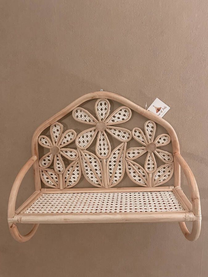 House of Tods Rotan Wandplank Kai Handgemaakt Wanddecoratie -Kinderkamer Babykamer Bloemen Cadeau 2021