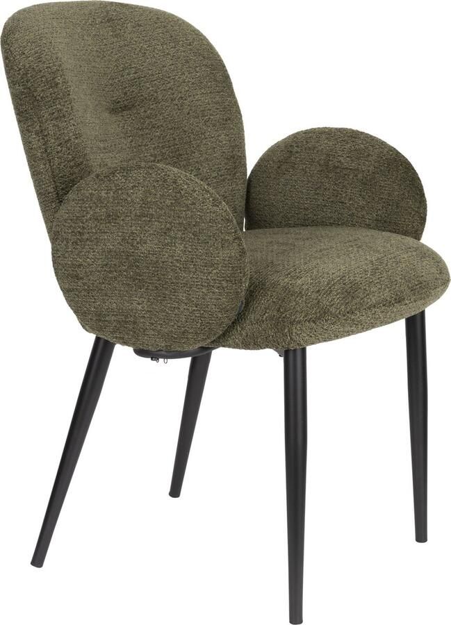 Housecraft Living Housecraft Alaz Eetkamerstoelen met armleuning Groen Set van 2 - Foto 2