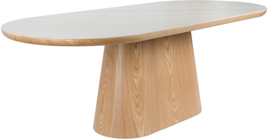 Housecraft living Almira Eettafel Ovaal 180 cm Hout Marmerlook Naturel
