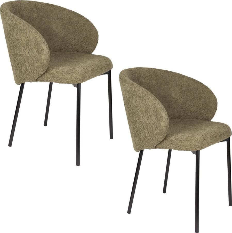 Housecraft living Feliz Lifestyle Ayle Eetkamerstoelen Moss Groen Set van 2