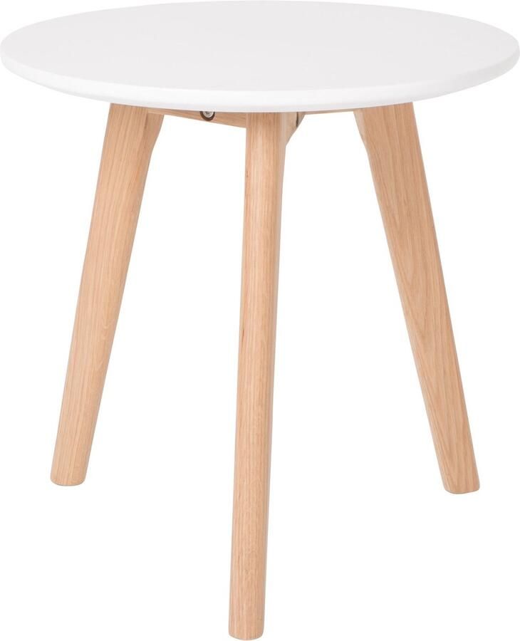 Housecraft Living Housecraft Bodine Bijzettafel Rond Hout Wit Set van 2 - Foto 2