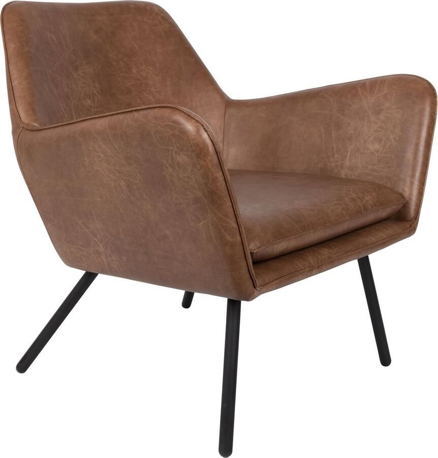 24Designs Luzo stoel Bon 80 x 78 cm leer staal bruin - Foto 2