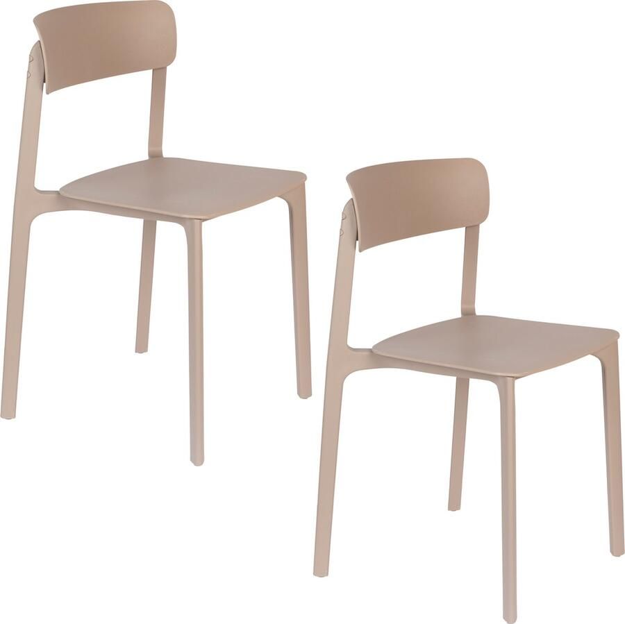 Housecraft Living Housecraft Clive Eetkamerstoelen Tuinstoelen Licht Bruin Set van 4