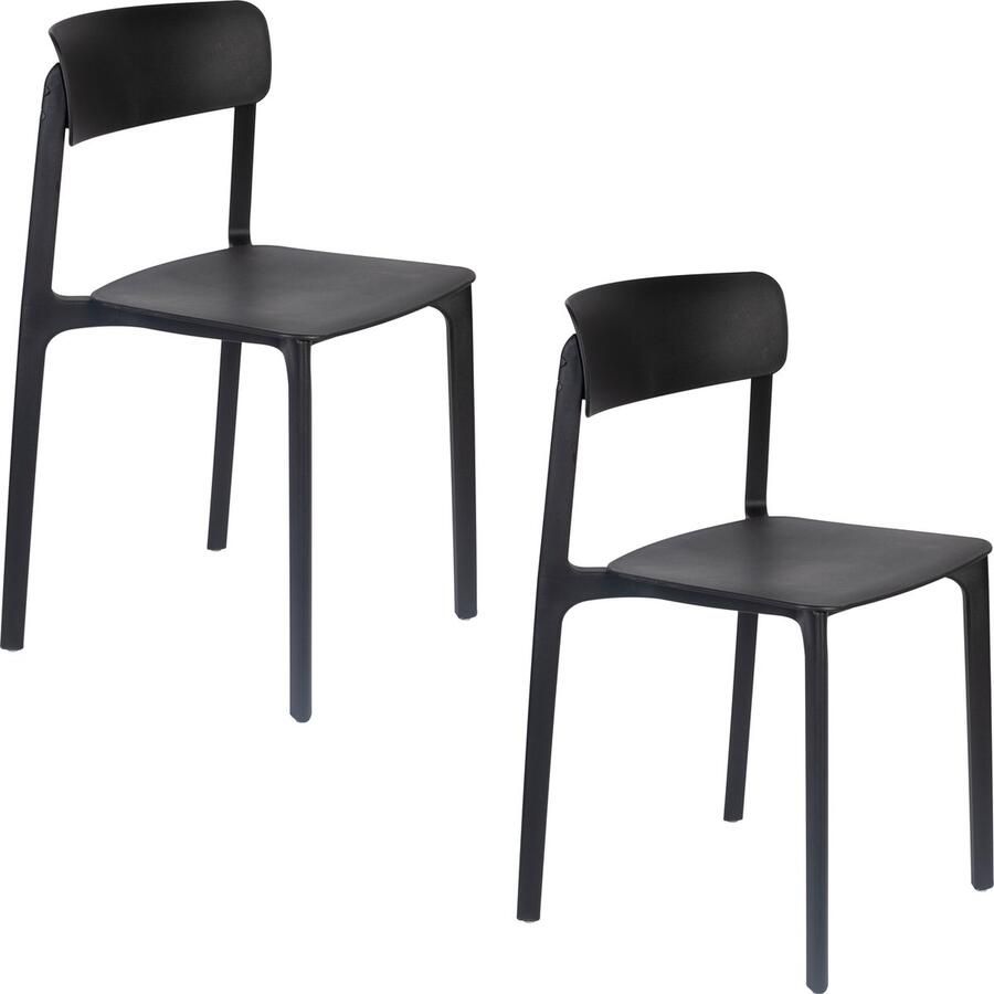 Housecraft Living Housecraft Clive Eetkamerstoelen Tuinstoelen Zwart Set van 4
