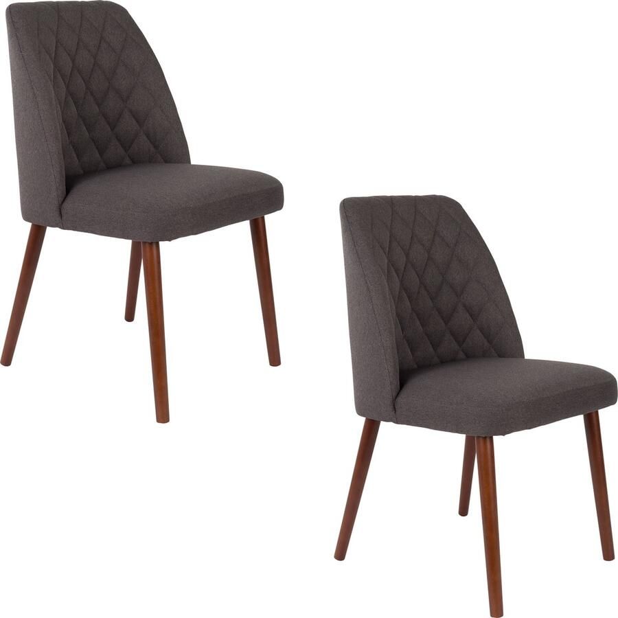Housecraft Living Housecraft Conway Eetkamerstoelen Donkergrijs Set van 2