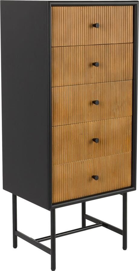 Housecraft Living Coztilla Kast| Opbergkast Hoog Zwart| Bruin - Foto 2