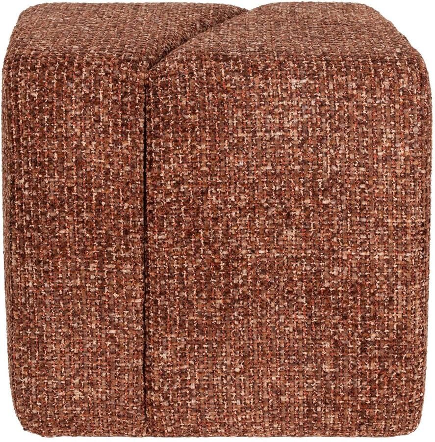 Housecraft Living rechthoekige poef Dance Terra terracotta